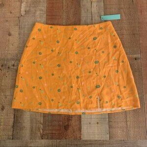 Abound Women's Size Medium Orange Floral Mini Skirt